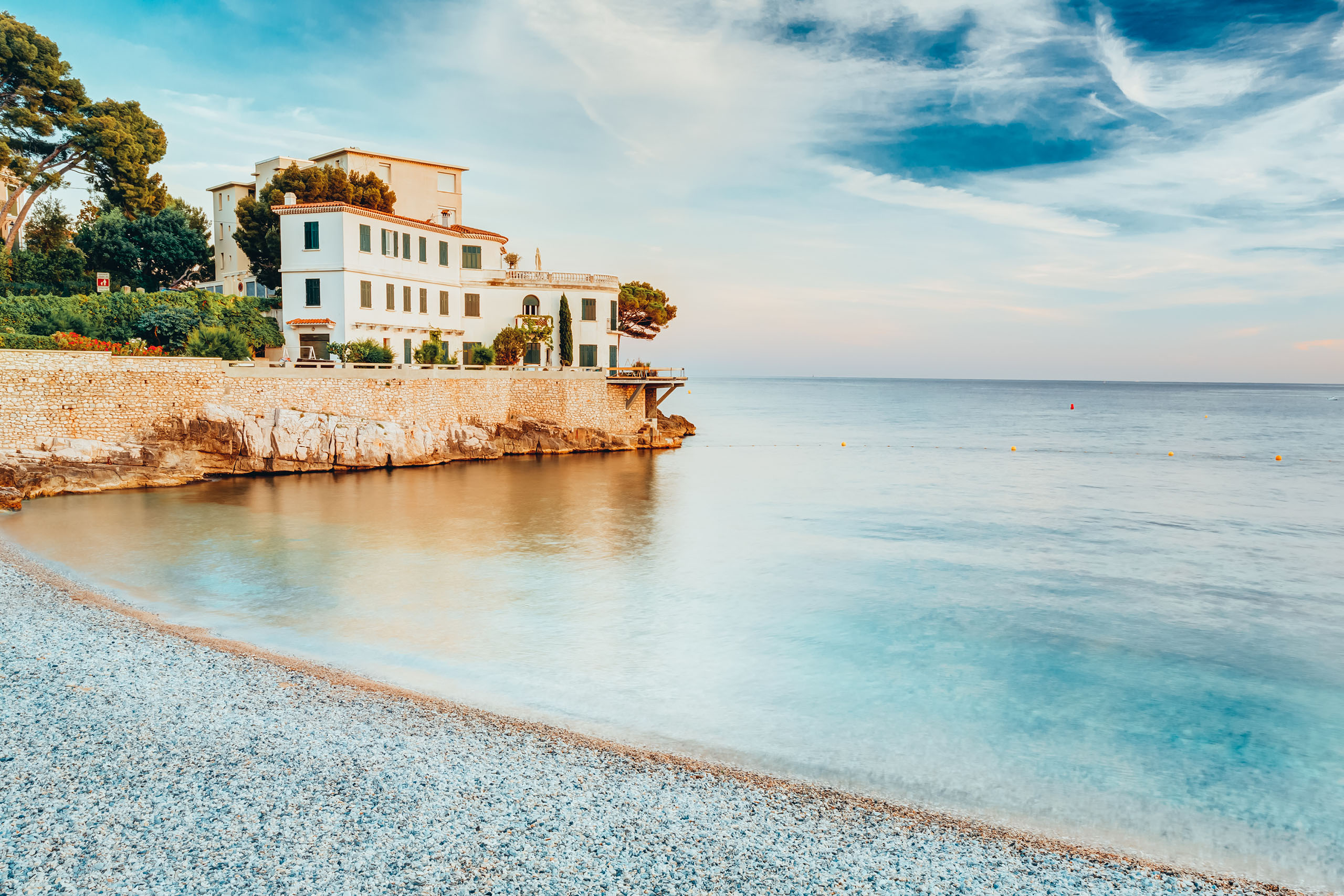 Stunning villa at the end of a cliff, overlooking the Mediterranean sea.