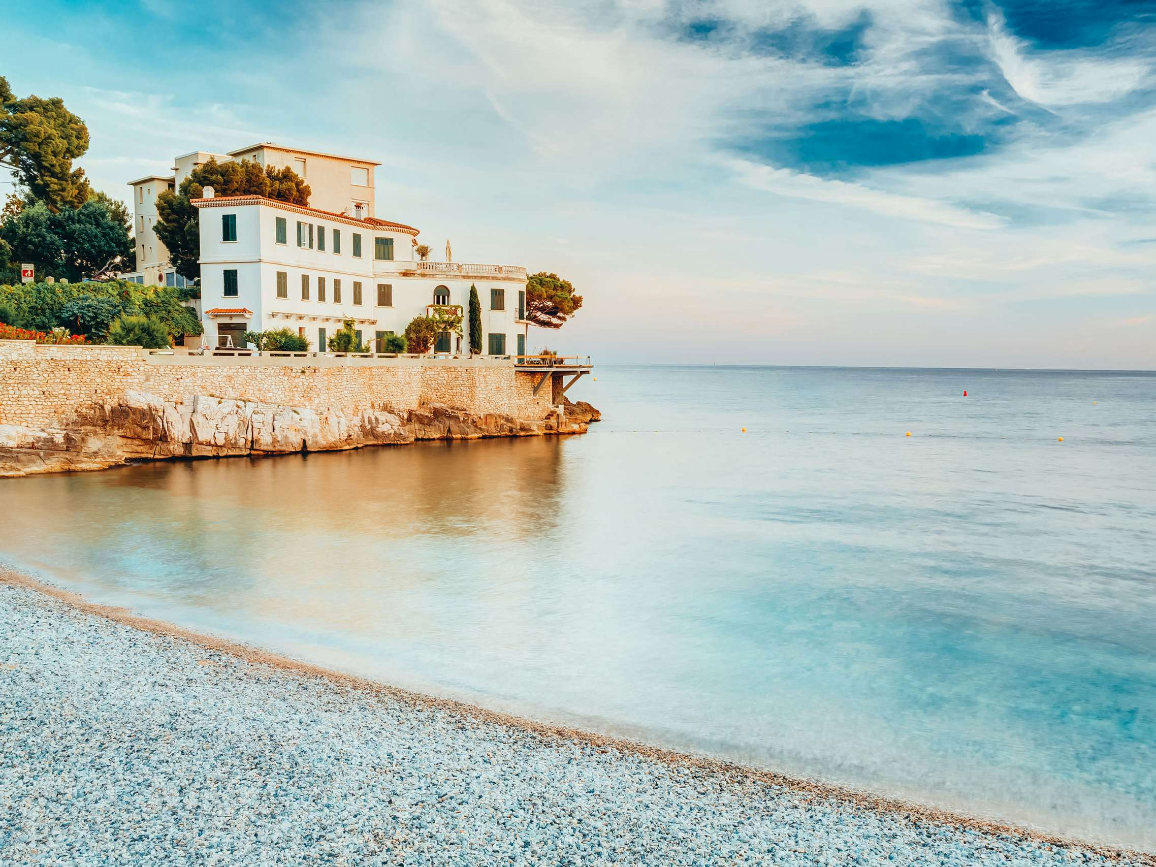 French Villa Stunning villa at the end of a cliff, overlooking the Mediterranean sea.