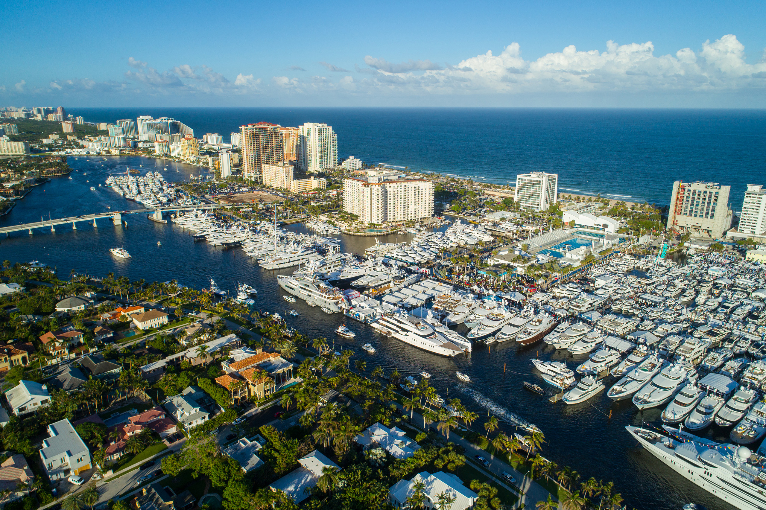 Aerial image of the Fort Lauderdale International Boat Show