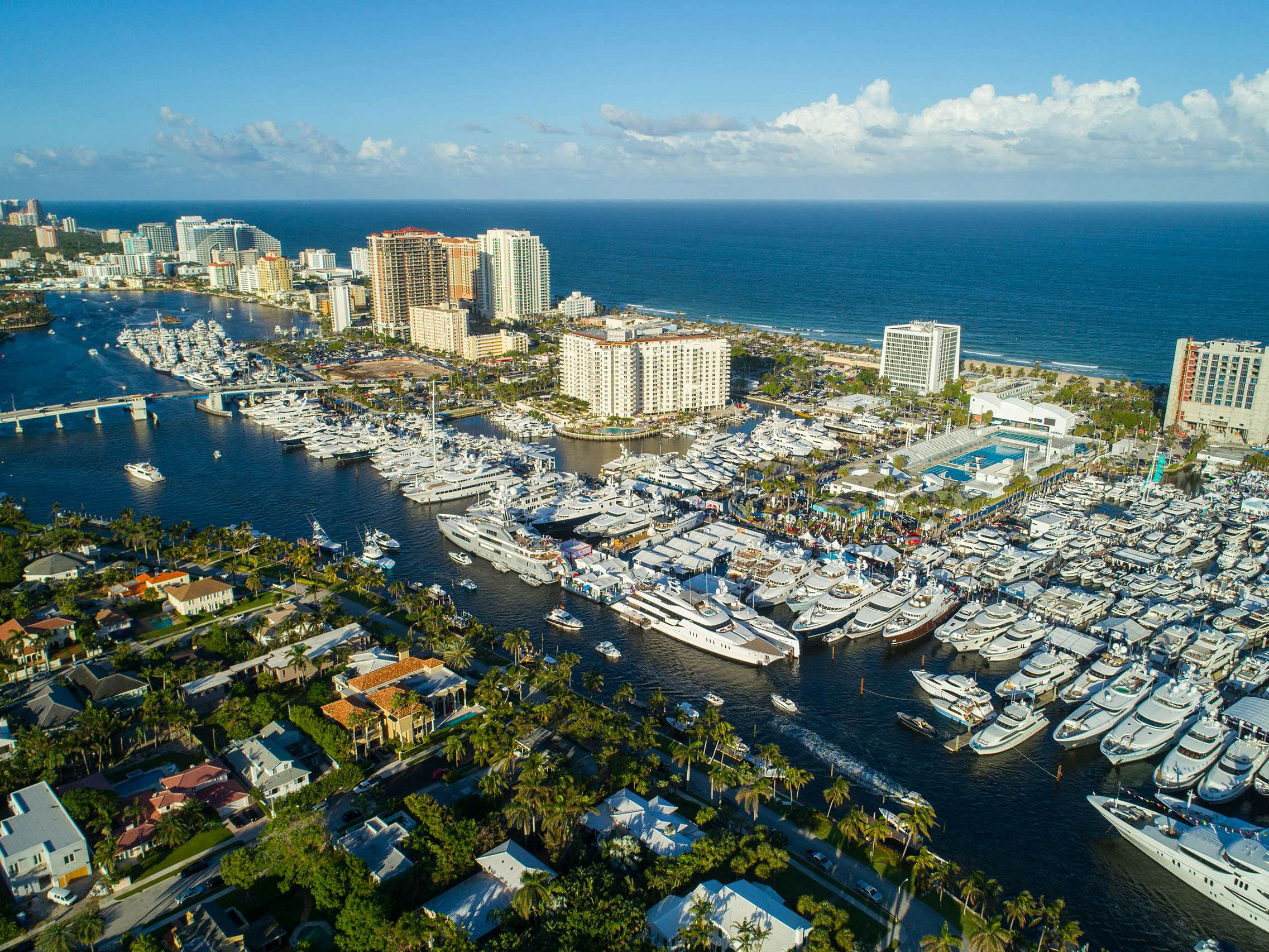 Aerial image of the Fort Lauderdale International Boat Show