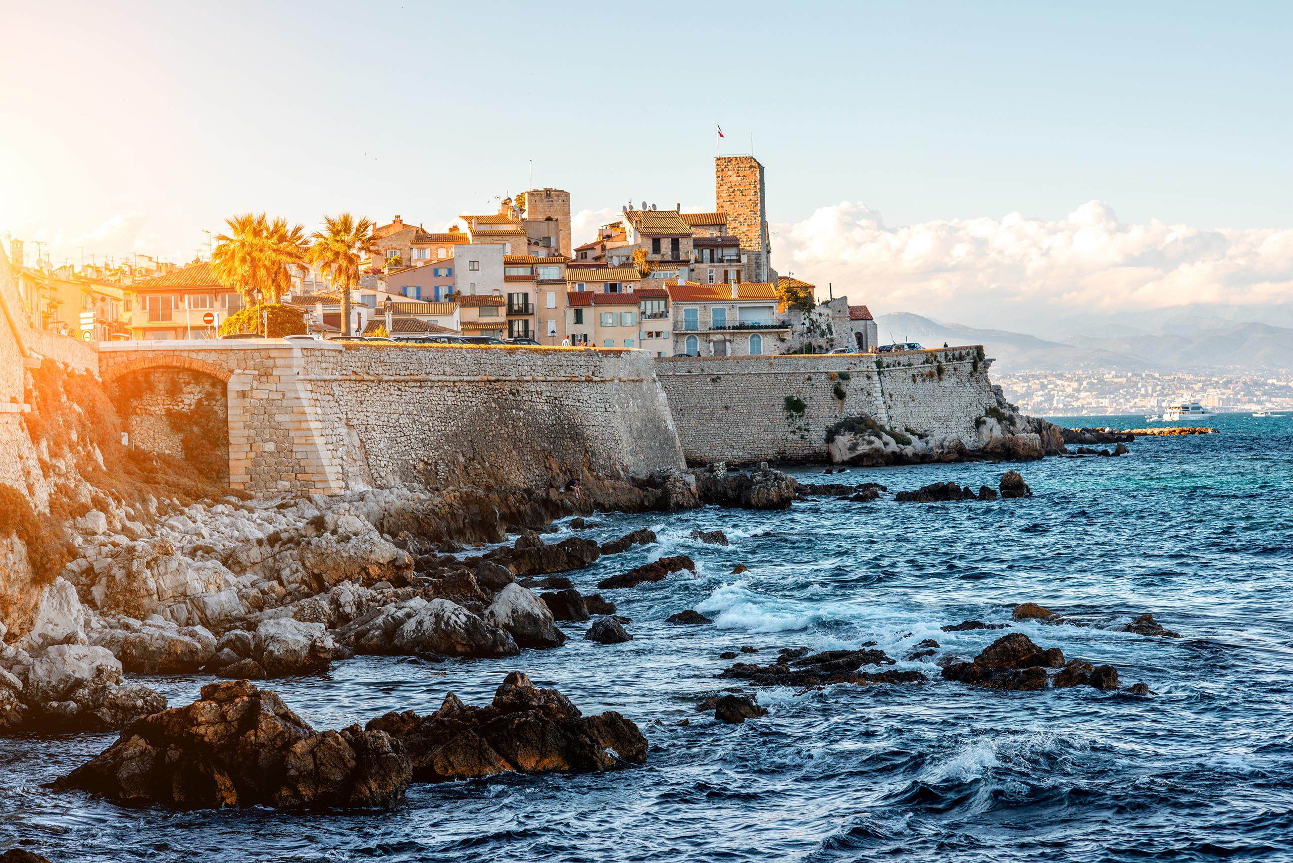 View of Antibes from beach